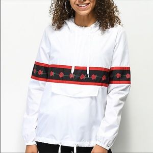 Empyre Clothing by Zumiez white & rose windbreaker